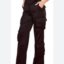 House of CB Daria Cargo Pants - Black, Size Medium