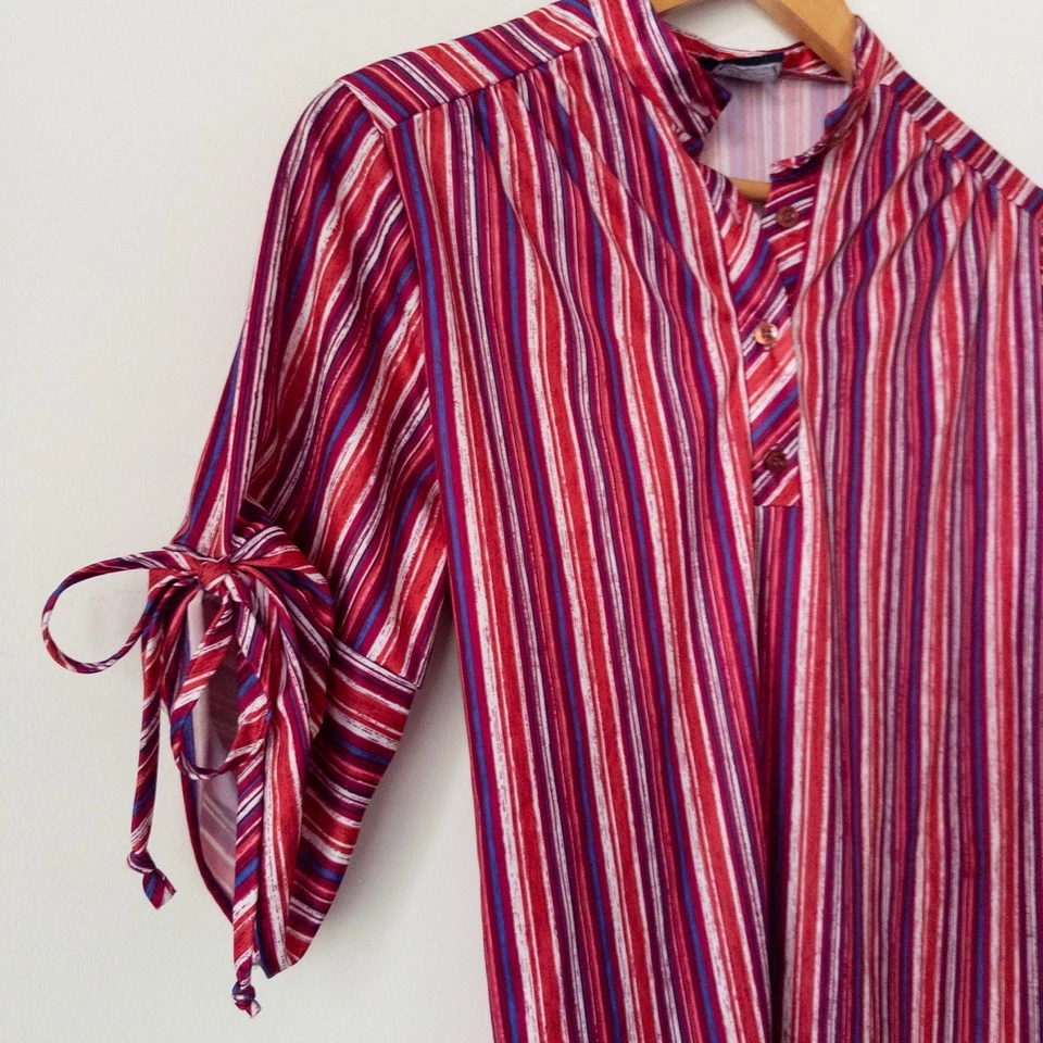 Blusa Vintage Años 80 Rayas Mujer M Roja Rosa Años 90 Colorida Divertida Retro Maximalista Foto 3 de 4