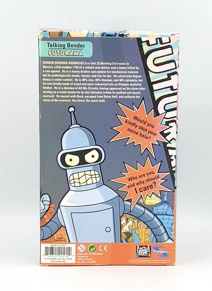 Figura Toynami Futurama Talking Bender 2011 12 frases ojos intercambiables NUEVO EN CAJA Foto 3 de 4