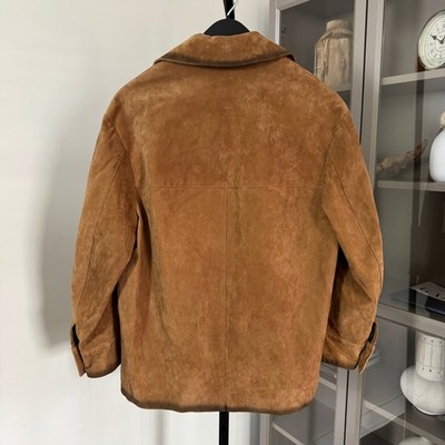 Zara Man 80's Archive Suede Shaded Brown Oversized Jacket S NEW