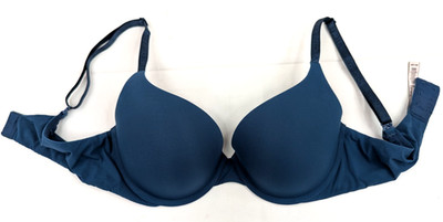 Victoria's Secret T Shirt Push Up Full Coverage Bra Size 36C Blue Lined - C80