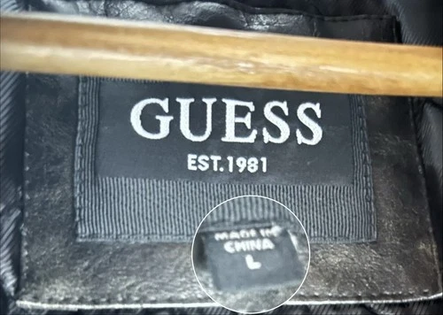 NWT GUESS Brown Bittersweet Cocoa Brad Biker Men’s Leather Zip-Up Jacket Size L image 7
