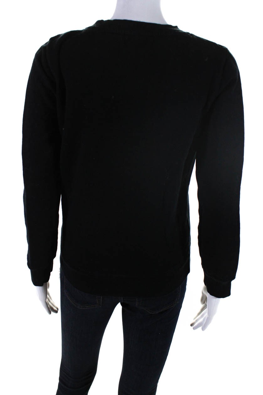 APC Womens Long Sleeved Front Pocket Crew Neck Sweatshirt Top Black Size XS