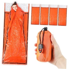 4 Pack Emergency Bivy Sack Bivy Bag - Emergency Sleeping Bags Survival 