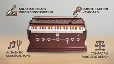 Indian Musicl Instrument Harmonium 7 Stopper Multi Bellow Teakwood Color 39 Key