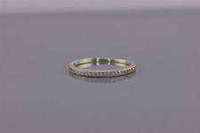 Sterling Silver 2mm Cubic Zirconia Micro Accented Band Ring 925 Sz: 8