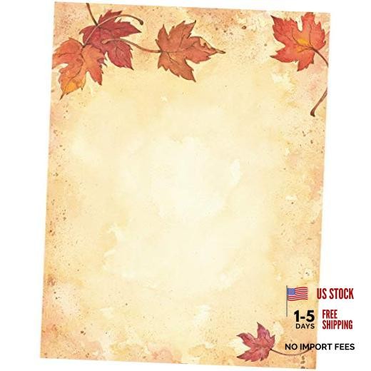 Fall Leaves Letterhead - Imprintable 80 Sheets - 8.5" x 11" (2014075) Stationery
