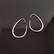 925 Sterling Silver Large Teardrop Hoop Drop Dangle Earrings Women Girl Gift UK