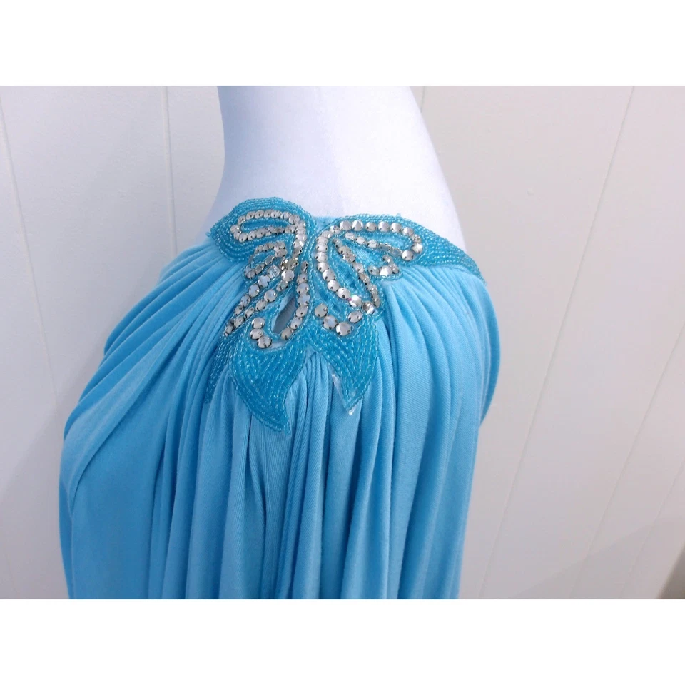 Vestido SKY Cortina Un Hombro Acento Estrás Cóctel Fiesta Talla S/#9019 Foto 4 de 4