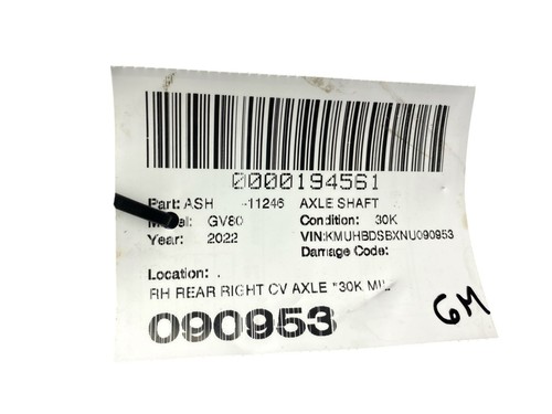 2021 2022 2023 GENESIS GV80 OEM RH REAR RIGHT CV AXLE SHAFT *30K MILES* - Picture 8 of 8