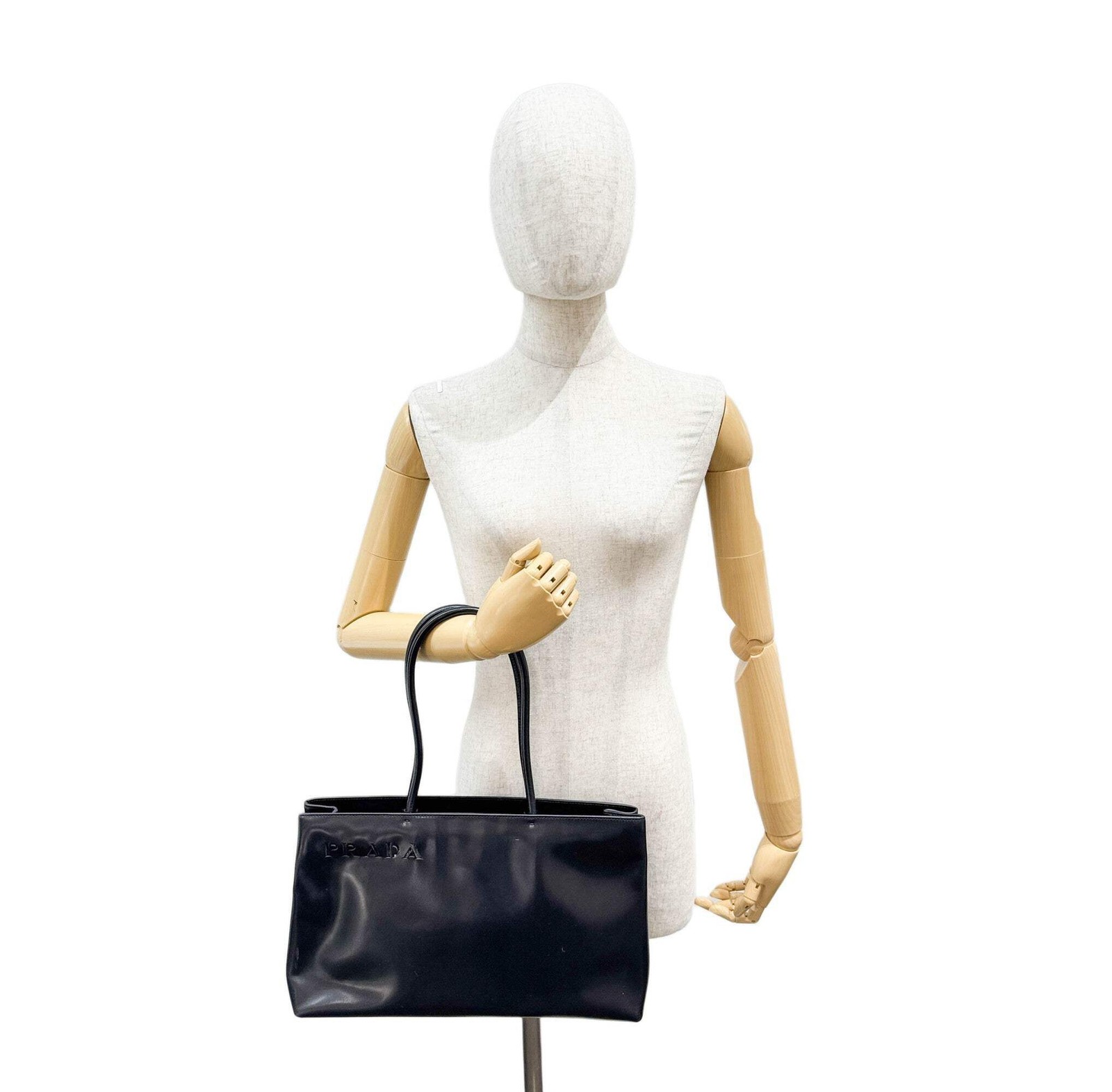 PRADA Black Leather Tote Bag thumbnail 3