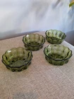 Vintage Anchor Hocking Fairfield Avocado Green Salad Bowls Set Of 4