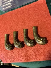 Set of 4 Antique Brass Koi Fish Furniture Legs Feet Salvage (G53)