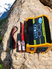 4000W 12V DC to 110V AC Car Power Inverter - Sine Wave Dual USB Converter