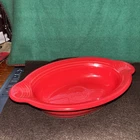 4 Fiestaware Individual Casseroles Oval Au Gratin Baking Dishes 9" Scarlet