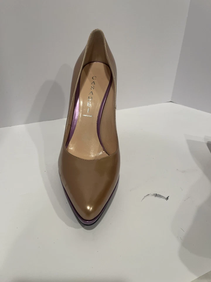 Zapatos de tacón Casadei dorados y morados talla 9 US Stiletto Foto 4 de 4