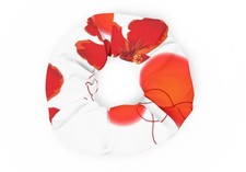 Red Summer Flower Recycled Scrunchie