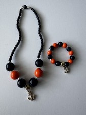 Gymboree Jewelry Necklace Bracelet Set Anchors Navy Orange