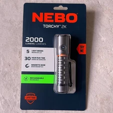 NEBO Torchy 2K Rechargeable Flashlight 2000 Lumens, USB-C, Magnetic Base