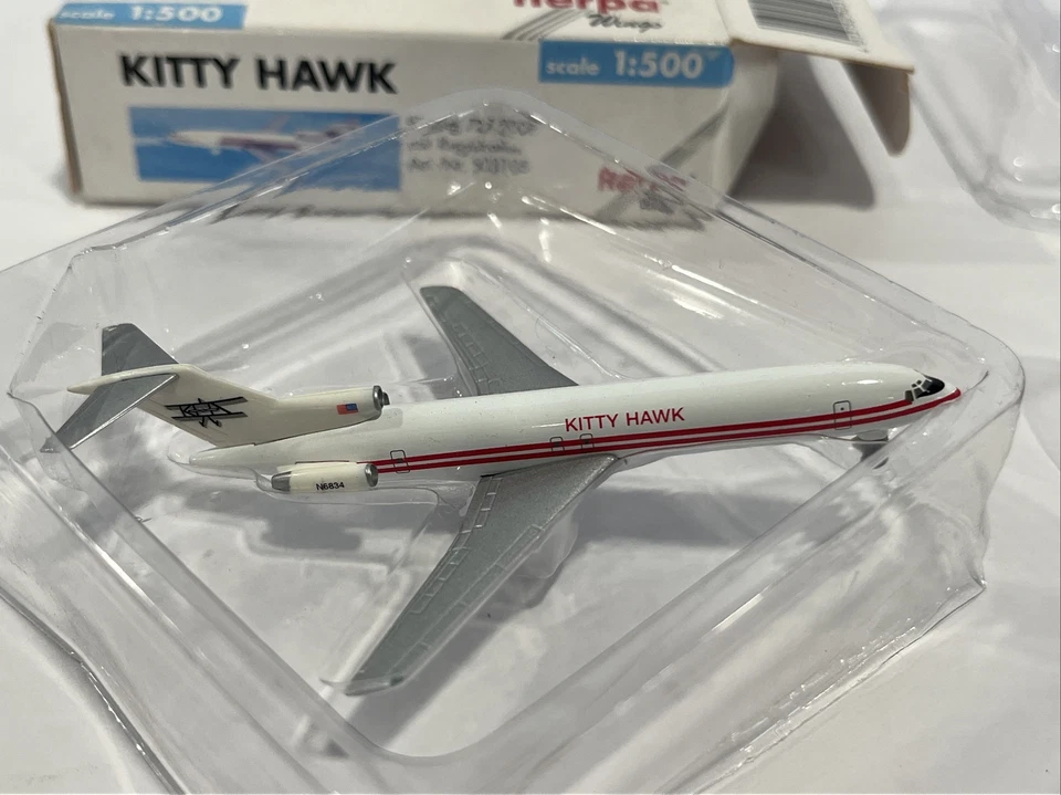 1:500 Herpa Kittyhawk Airlines Boeing 727 Jet Toy Model Die Scale Set Airplane - Image 2 of 4