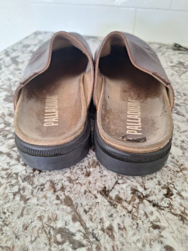 Palladium Brown Leather Slip-On Mules Sz 9 vintage - Picture 5 of 9