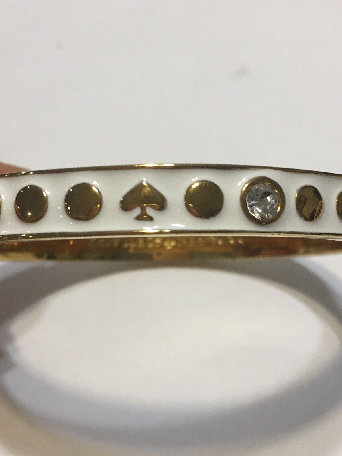 Kate Spade Spot the Spade Gold White Enamel bracelet … - Gem