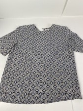 Vintage Worthington Women Blouse Short Sleeve Sz Large Made in USA