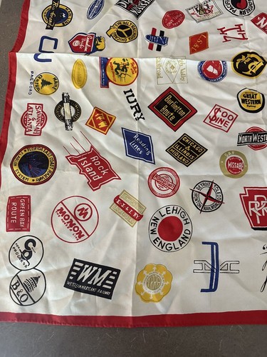 Pañuelo/bufanda vintage con logotipo de empresas ferroviarias - Imagen 5 de 7