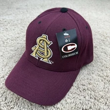 Arizona State Sun Devils Hat Colosseum Fitted 6 7/8 Maroon Gold Stacked ASU Logo