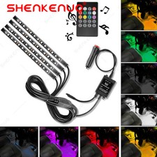 Car LED Strip Lights 4pcs RGB LED DC 5V Multi-color Car Interior Light Kit US