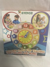Kid Avenor Wooden Clock Learning Toy