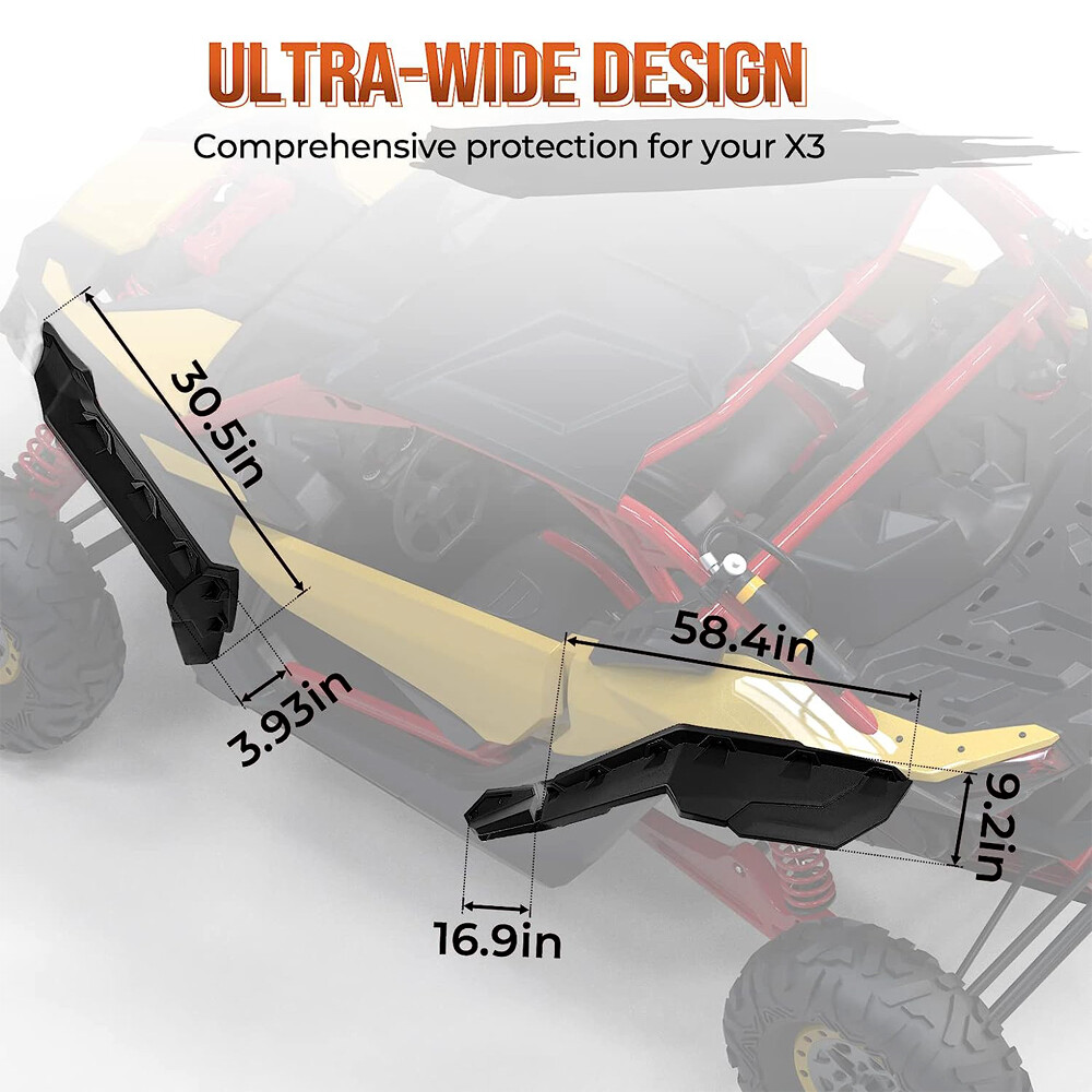 Parafango Anteriore HAKA TOUGH Per Can-Am Maverick X3 / X3 MAX (2017-2024) - Ricambio In ABS Nero, Sostituisce 705012456 E 705012457 - 3