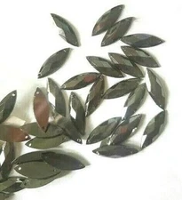 CraftbuddyUS 50pc 7x21mm GUN METAL Faceted Marquis Sew On Rhinestone Gems DIY