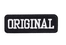 ORIGINAL -  Black Biker Motorcycle - Embroidered Iron-On Patch