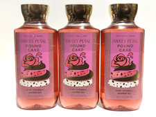 NEW 3 BATH  BODY WORKS SWEET PETAL POUND CAKE BODY WASH SHOWER GEL 10 FL OZ