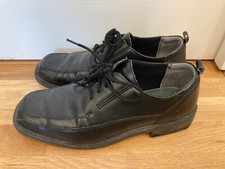 Preowned Mens George Dress Shoes Square Toe Oxfords Lace Up Black 10 Synthetic