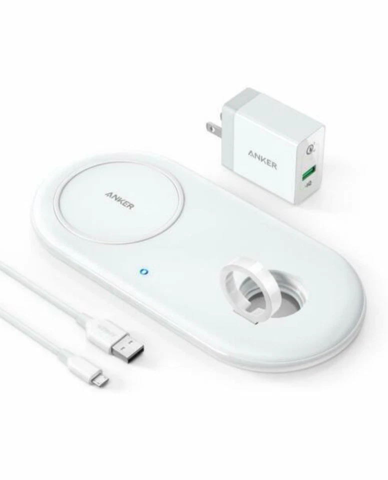 Almohadilla de carga inalámbrica Anker PowerWave+ para iPhone 14/13/12/11 y Apple Watch Foto 2 de 4