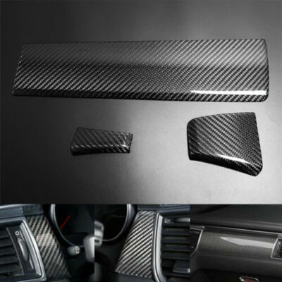 3PCS Real Carbon Fiber Center Console Cover Trim Fit For Porsche Macan 2014-17