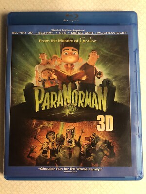 ParaNorman (Blu-ray, Blu-Ray 3D+ DVD, 2012, 2-Disc Set) Pre-owned.