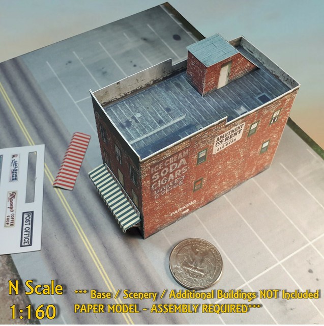 N Scale 1160 Building Downtown Shop Cardstock Model Kit PRE CUT