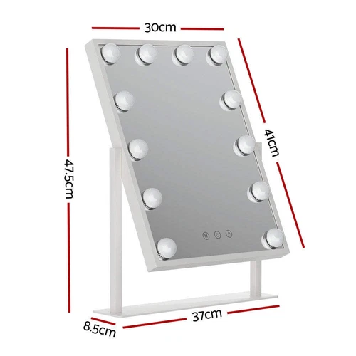 Makeup Mirror Hollywood Vanity with LED Light Rotation Tabletop White AU - Picture 3 of 6