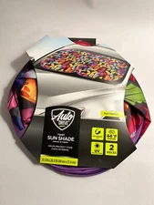 AUTO DRIVE CAR WINDSHIELD TWIST SUN SHADE BUTTERFLY 2 PIECES