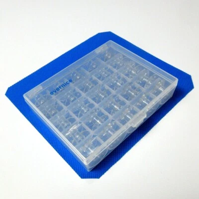EVERNICE 25 Plastic Bobbins W/ Box For Husqvarna Viking Emerald 116 118 183 H Class 100Q