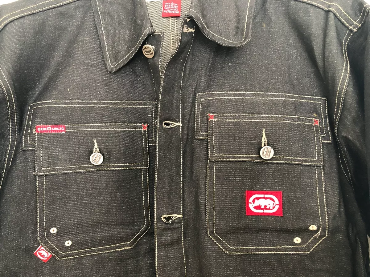 Ecko unltd men store blue solid denim jacket