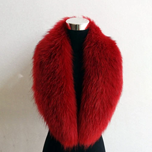 Luxury Fluffy Faux Fox Fur Fur Collar Women Thick Warm Furry Scarf - Bild 12 von 27