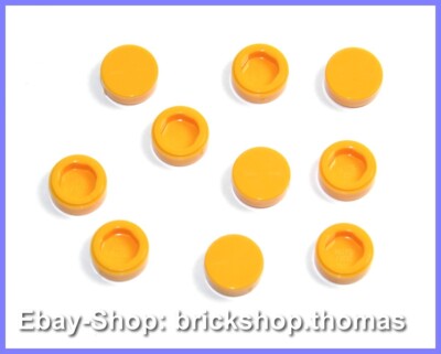Lego 10 x Fliese rund - 98138 Tile DOTS round Bright Light Orange - NEU / NEW