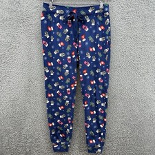 Simple Pleasures Womens S Drawstring Outdoor Animal Print Fleece Pajama Bottoms