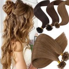 Pre Bonded U-Tip Nail Keratin Russian/Human Hair Extensions Remy Hair Thick 0.5G
