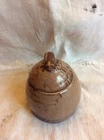 Vintage 2-tone Brown Frankoma Pottery Honey Pot-5 In Tall / Damage On Fly #803