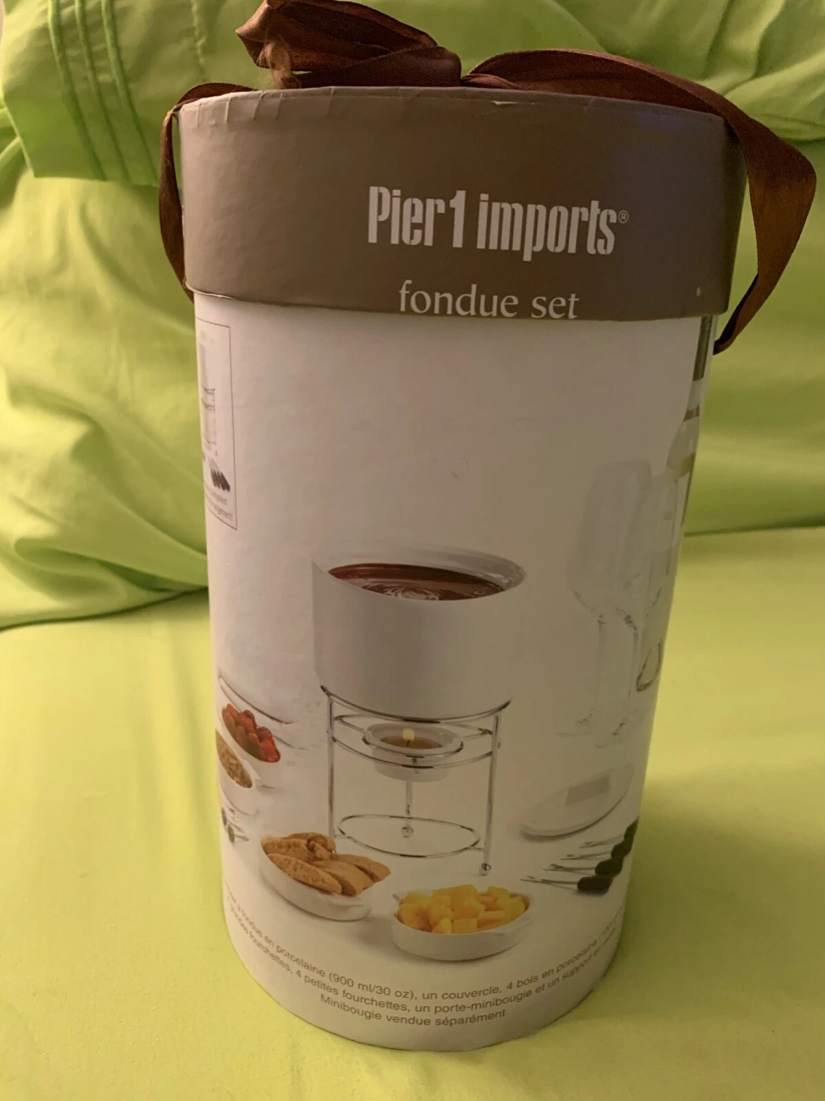 PIER 1 IMPORTS STACKABLE WHITE FONDUE SET NEW IN BOX SERVES 4
